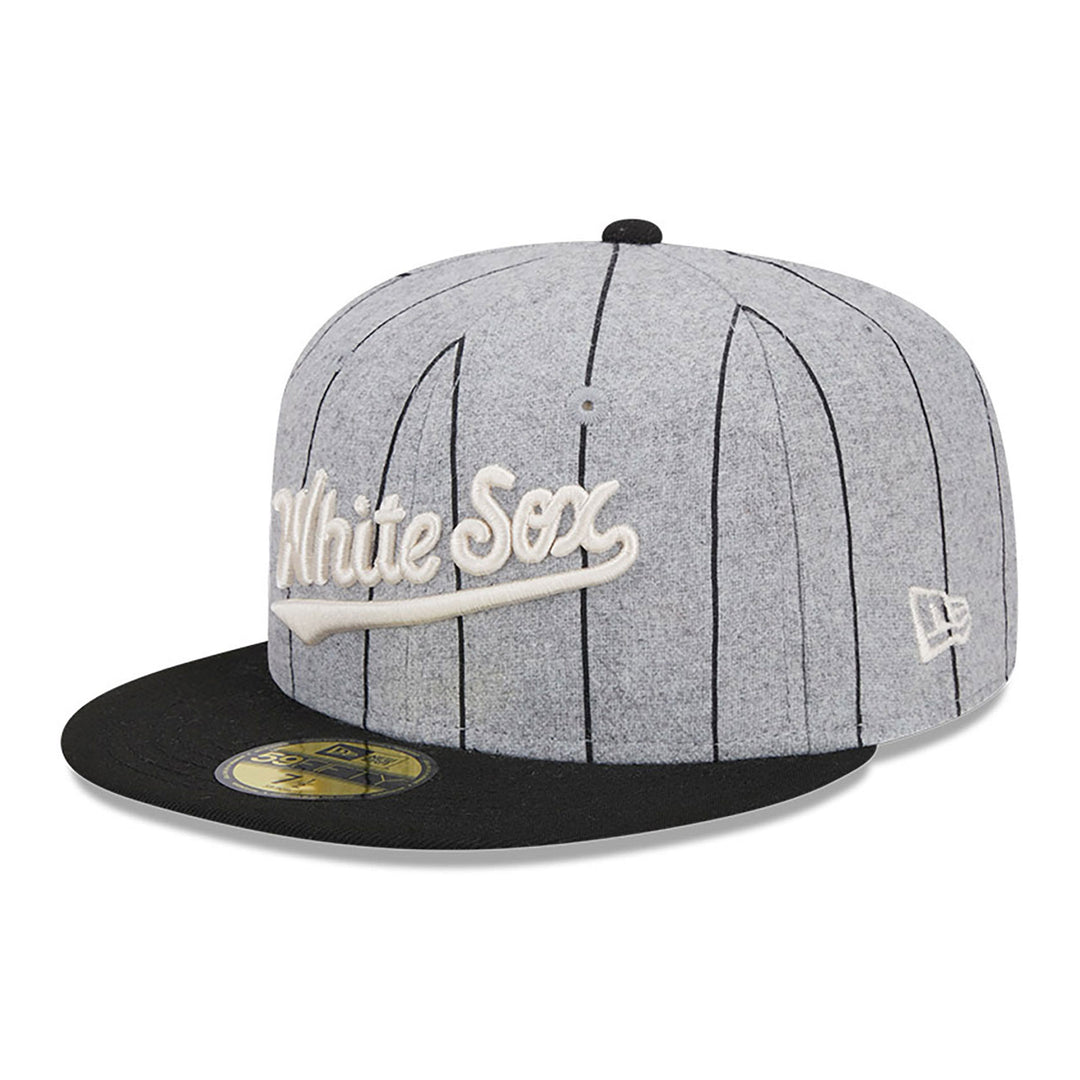 New Era HEather Pinstripe 59Fifty C White Sox grey/blk - Shop-Tetuan