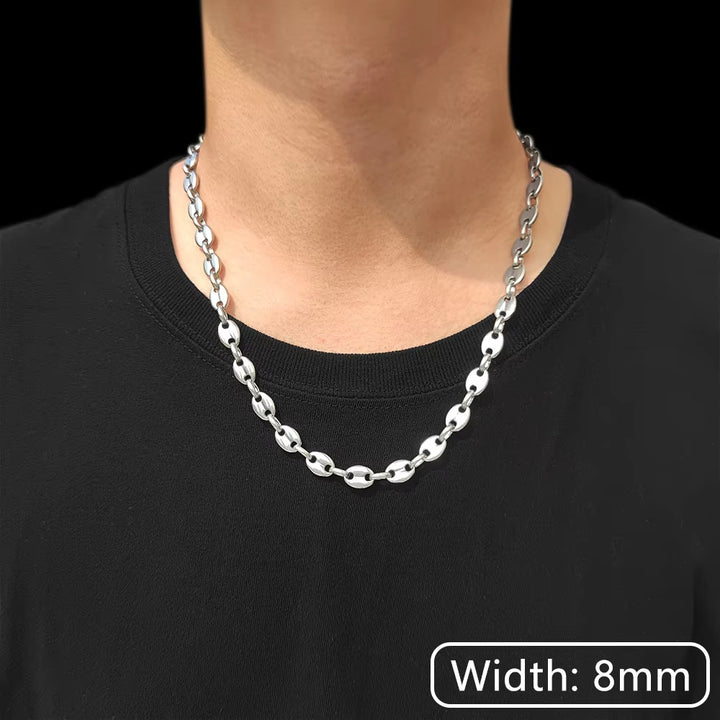 Coffee Bean Chain Necklace steel