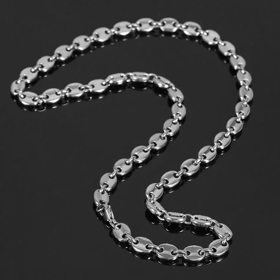 Coffee Bean Chain Necklace steel