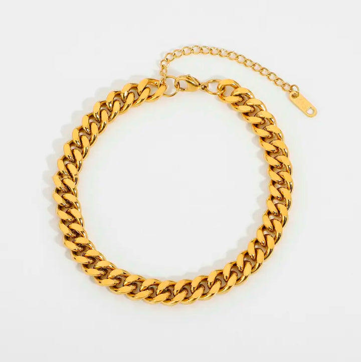 Cuban Link Adjustable Bracelet 8mm gold