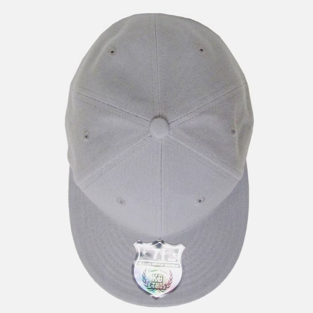 KB Ethos Fitted Flat Brim cap light grey