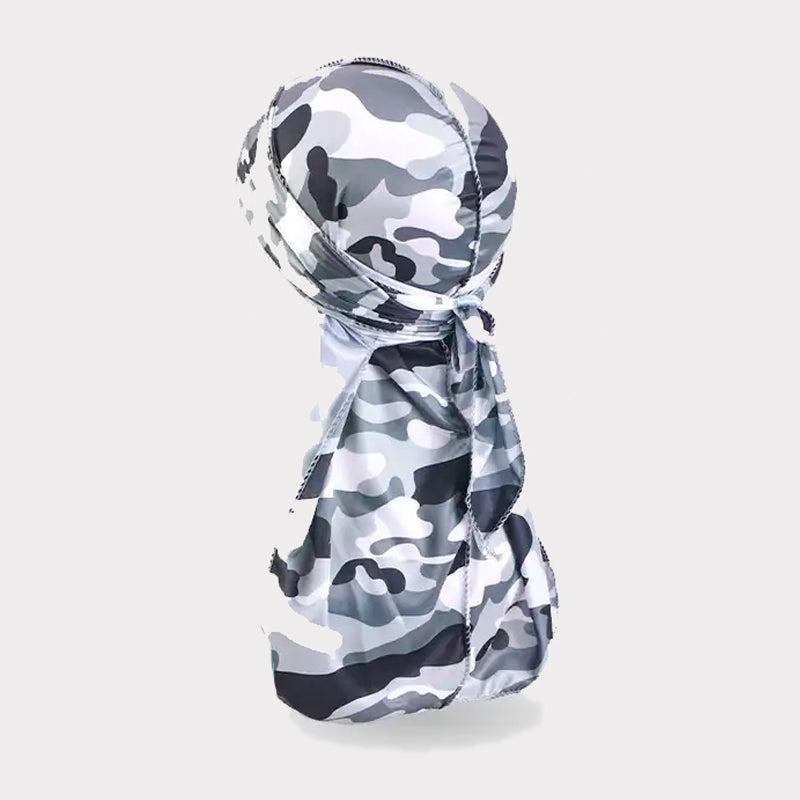 Camouflage Silky Satin Du-Rag grey - Shop-Tetuan