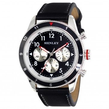 Henley Sports Polished Coloured Stitch Multi Eye Watch black/black