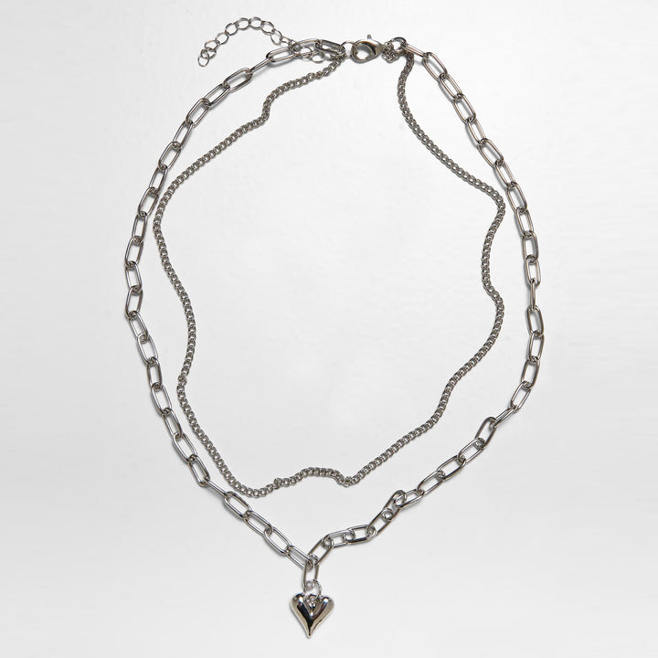 Urban Classics Heart Icon Layering necklace silver - Shop-Tetuan