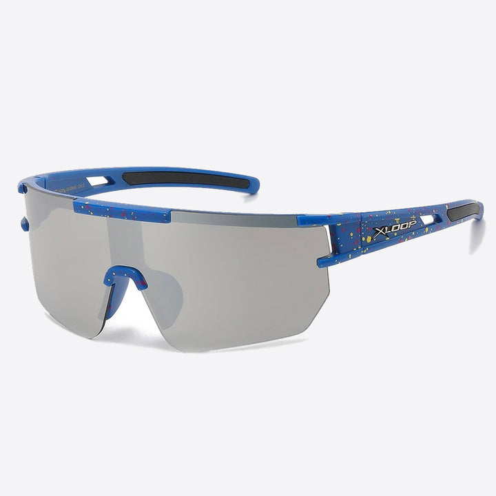 X-Loop Shield Ink Splatter Sunglasses blue - Shop-Tetuan