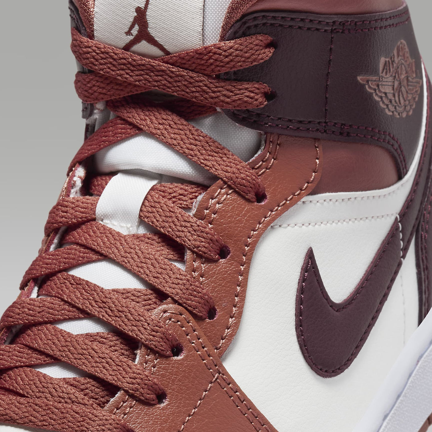 Air Jordan 1 Mid Dusty Peach/Night Maroon Sail