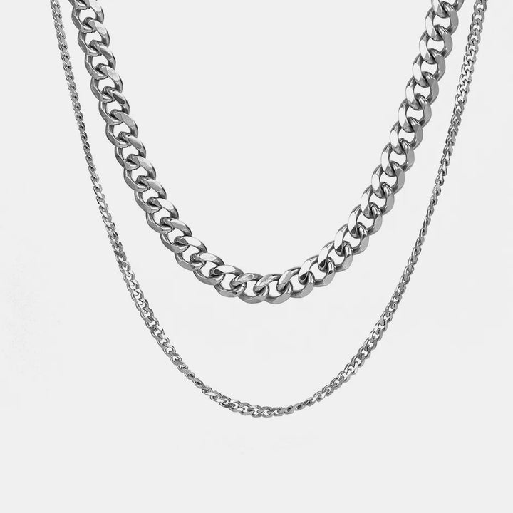 Double Layer Chain Necklace steel