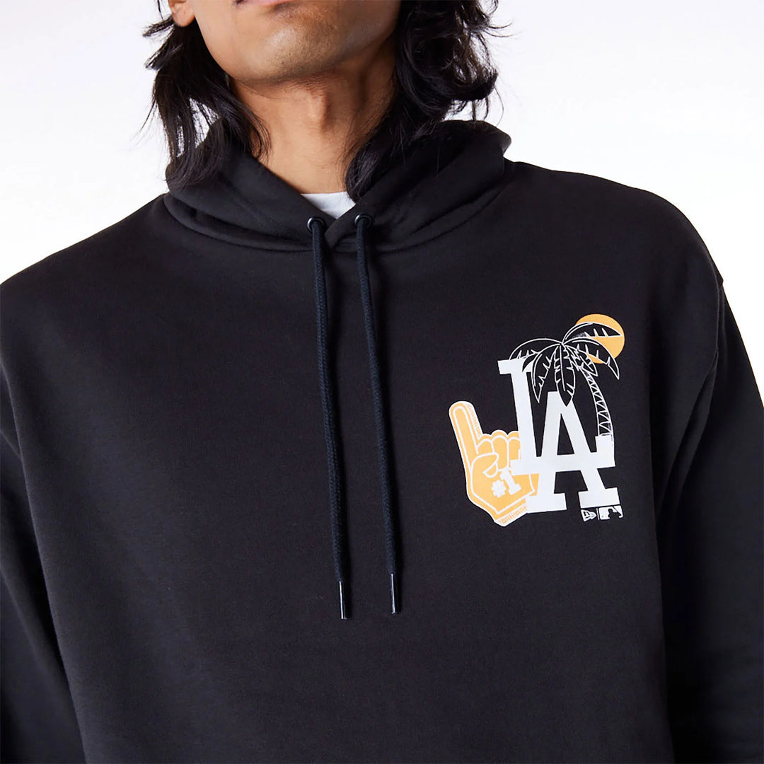 New Era MLB Graphic Oversized Pullover Hoodie LA Dodgers black