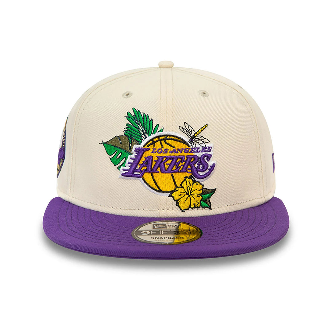 New Era NBA Floral Black 9Fifty LA Lakers cream/purple - Shop-Tetuan