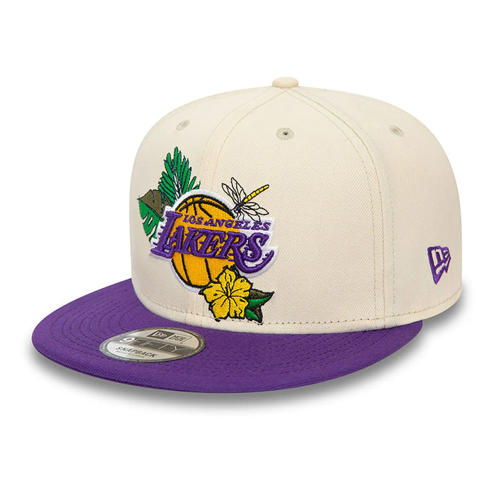 New Era NBA Floral Black 9Fifty LA Lakers cream/purple - Shop-Tetuan