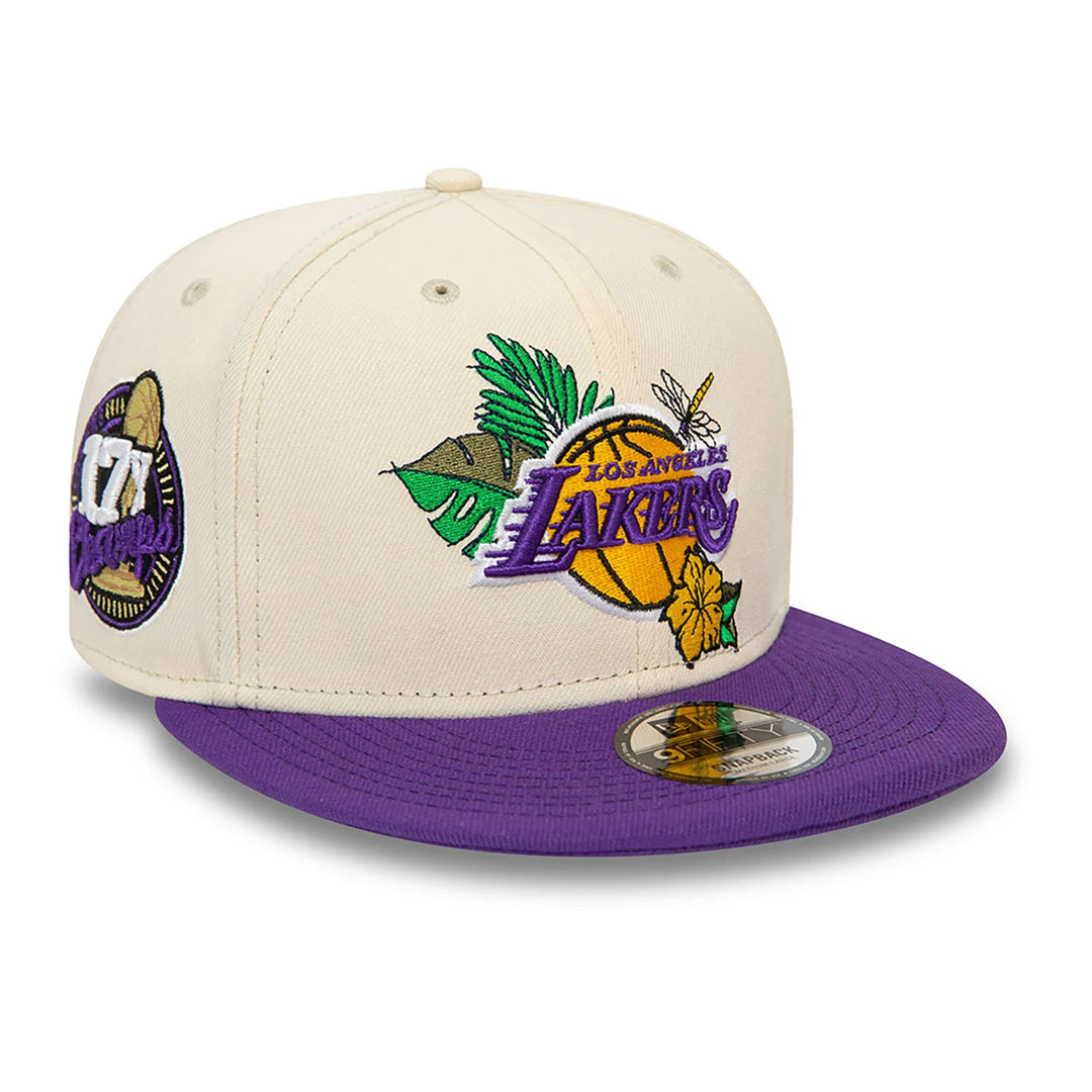 New Era NBA Floral Black 9Fifty LA Lakers cream/purple - Shop-Tetuan