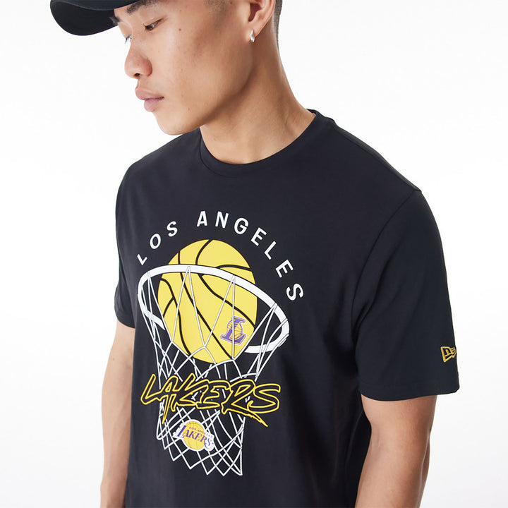 New Era NBA Net Graphic tee LA Lakers black