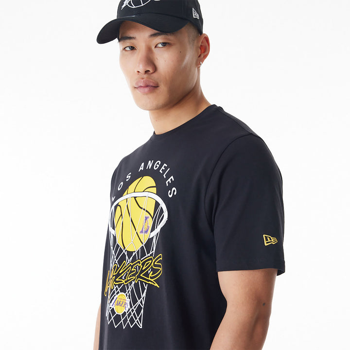 New Era NBA Net Graphic tee LA Lakers black