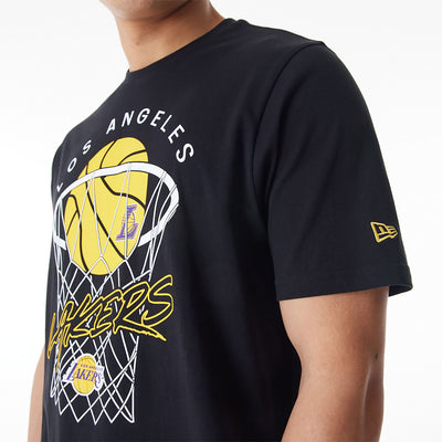 New Era NBA Net Graphic tee LA Lakers black