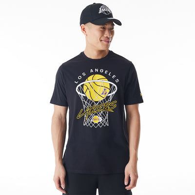 New Era NBA Net Graphic tee LA Lakers black