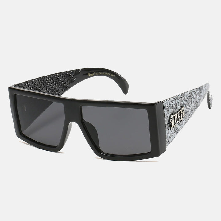 Locs squared bandana print sunglasses blk/wht