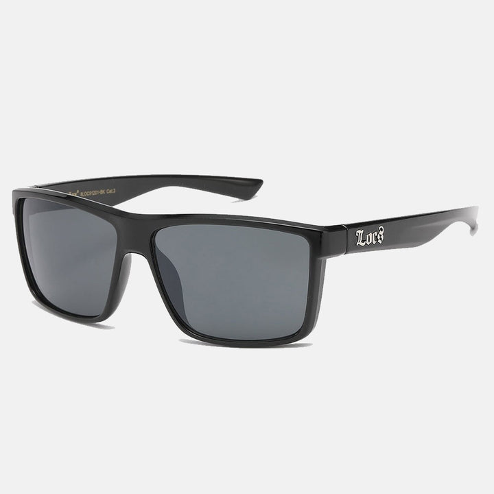 Locs Rectangle Black Frame Sunglasses black