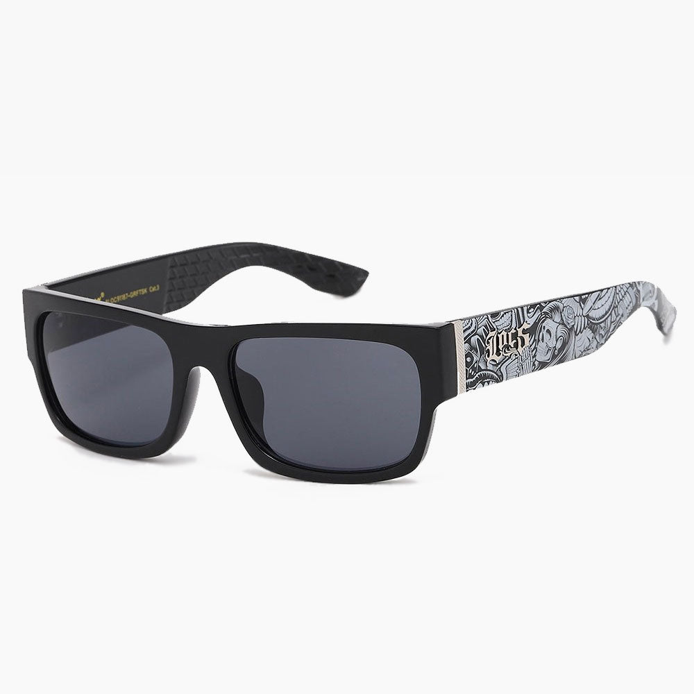 Locs Graffiti Print Sunglasses black - Shop-Tetuan