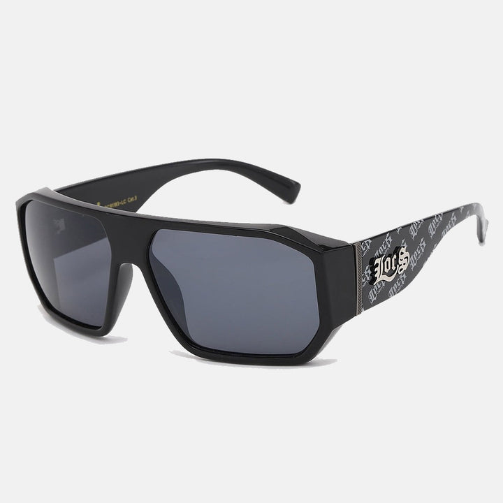 Locs Rectangle Sunglasses text black