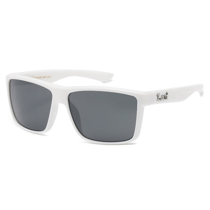 Locs Rectangle White Frame Sunglasses white