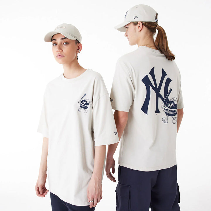 New Era NY Yankees MLB Food Graphic Stone Oversized tee stone - Shop-Tetuan