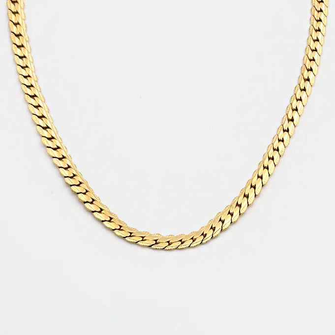 NK Embossed Chain Necklace 50cm x 5,8mm steel/gold