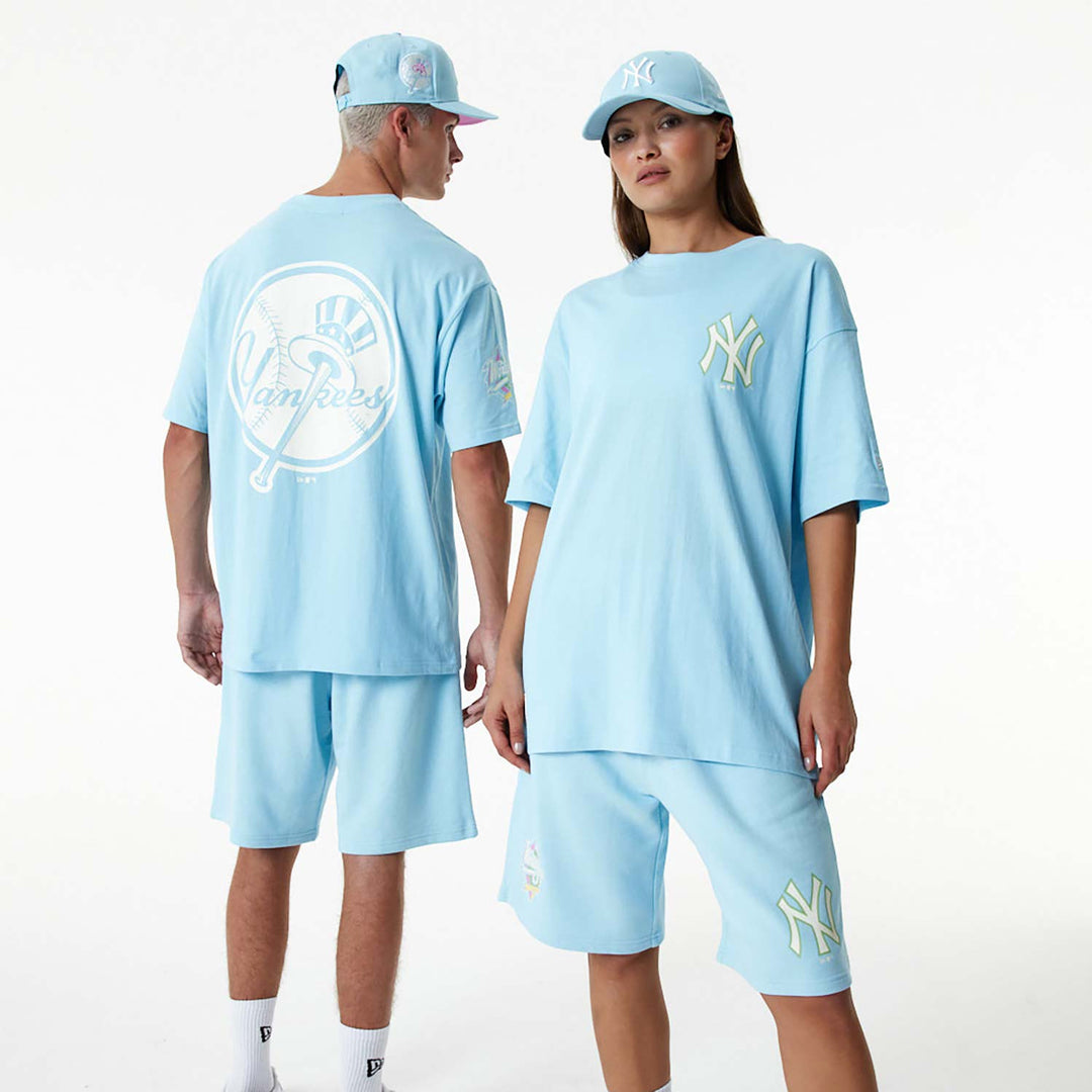 New Era New York Yankees MLB Pastel Blue Shorts - Shop-Tetuan