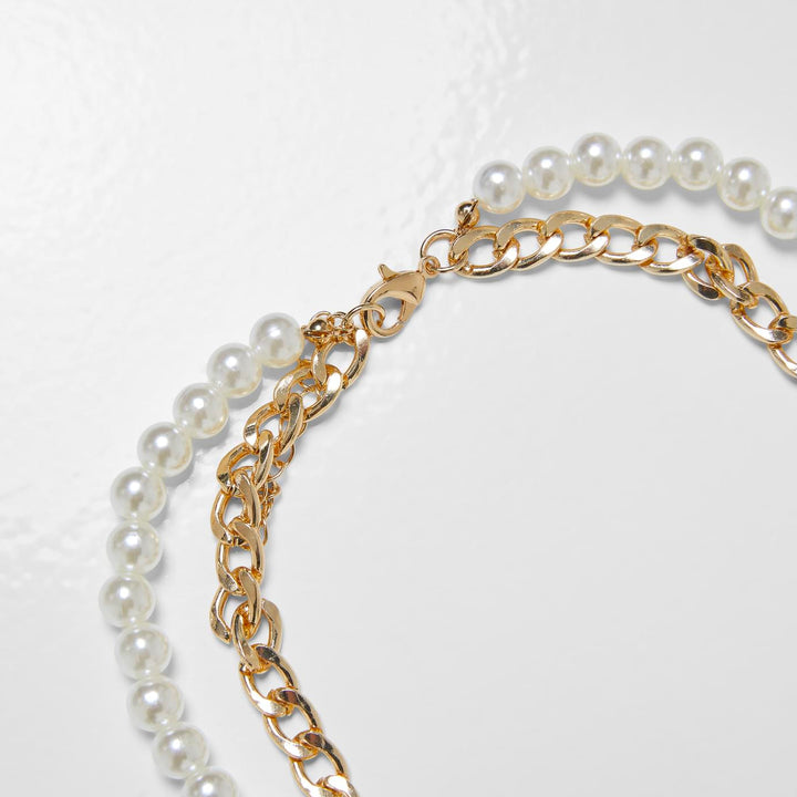 Urban Classics Padlock Pearl Layering necklace gold - Shop-Tetuan