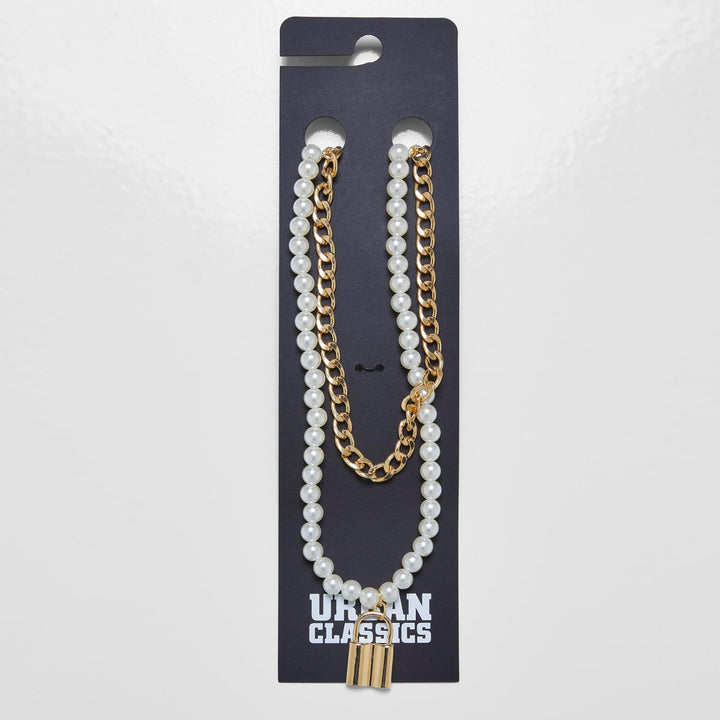 Urban Classics Padlock Pearl Layering necklace gold - Shop-Tetuan