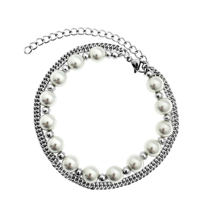 Double Layer Pearl Bracelet steel