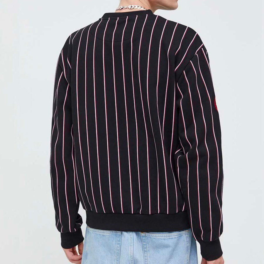 Karl Kani Woven Signature Night Rider Pinstripe Crew black/red/white - Shop-Tetuan