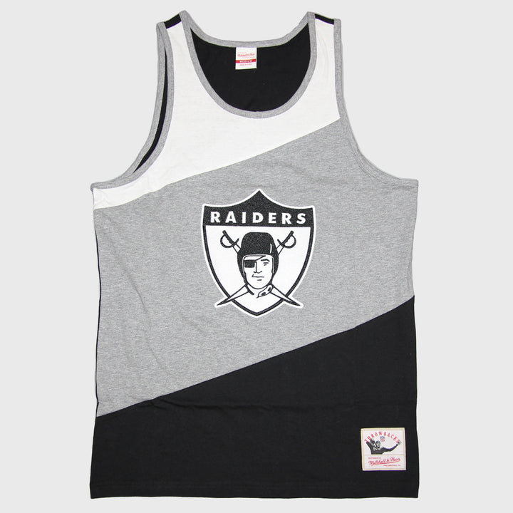 Mitchell & Ness NFL Colourblocked Cotton tank top O Raiders grey heather/black - Shop-Tetuan