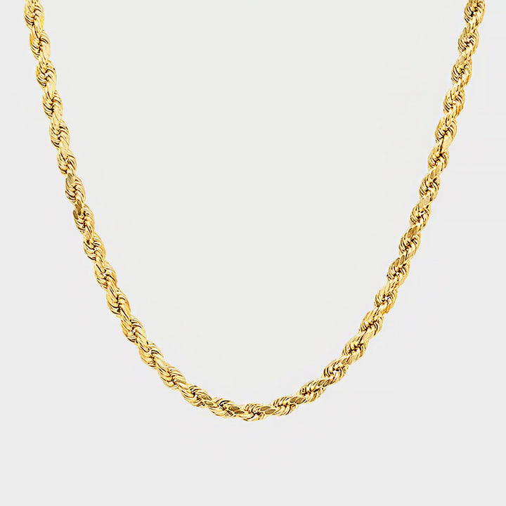 Twisted Rope Chain Necklace 55cm x 4mm steel/gold