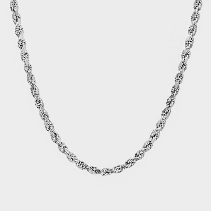 Twisted Rope Chain Necklace 55cm x 5mm steel