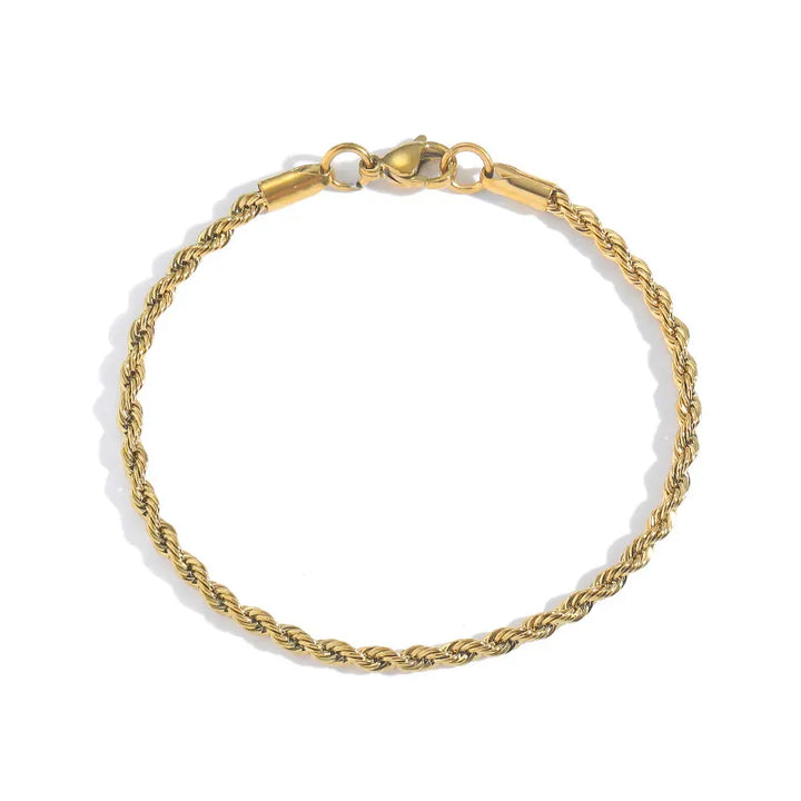 Cordell Twisted Rope Bracelets 4mm steel/gold