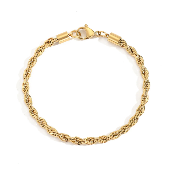 Cordell Twisted Rope Bracelets 5mm steel/gold