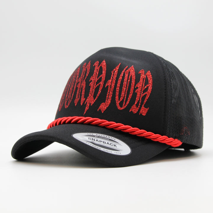 Vlizada Glitter Scorpion Rope cap black/red