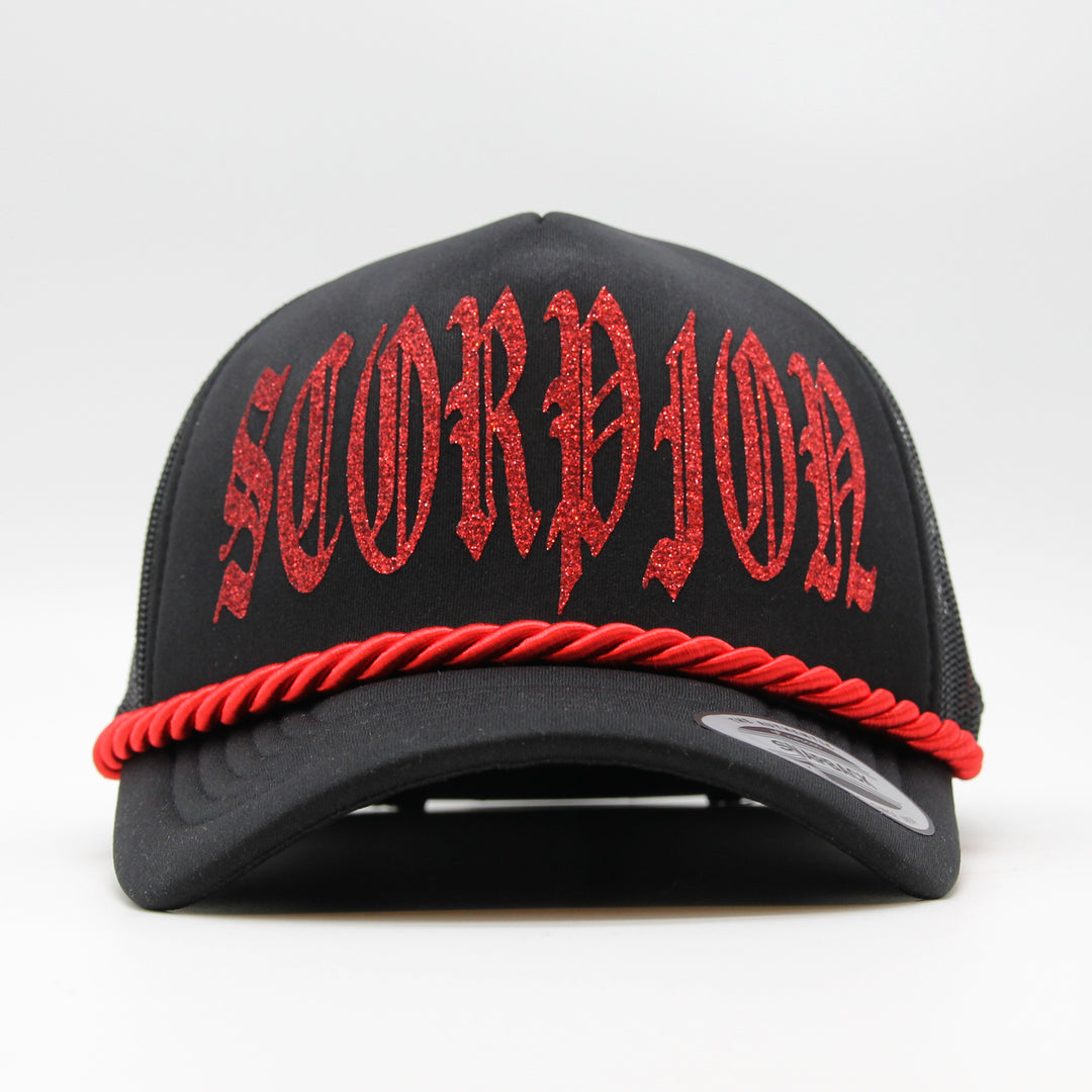 Vlizada Glitter Scorpion Rope cap black/red