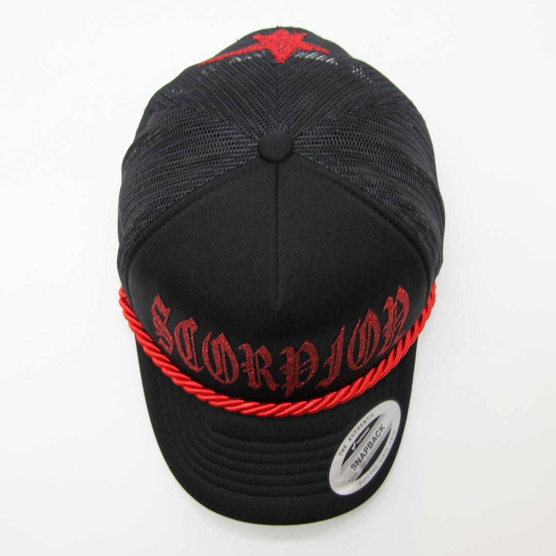 Vlizada Glitter Scorpion Rope cap black/red