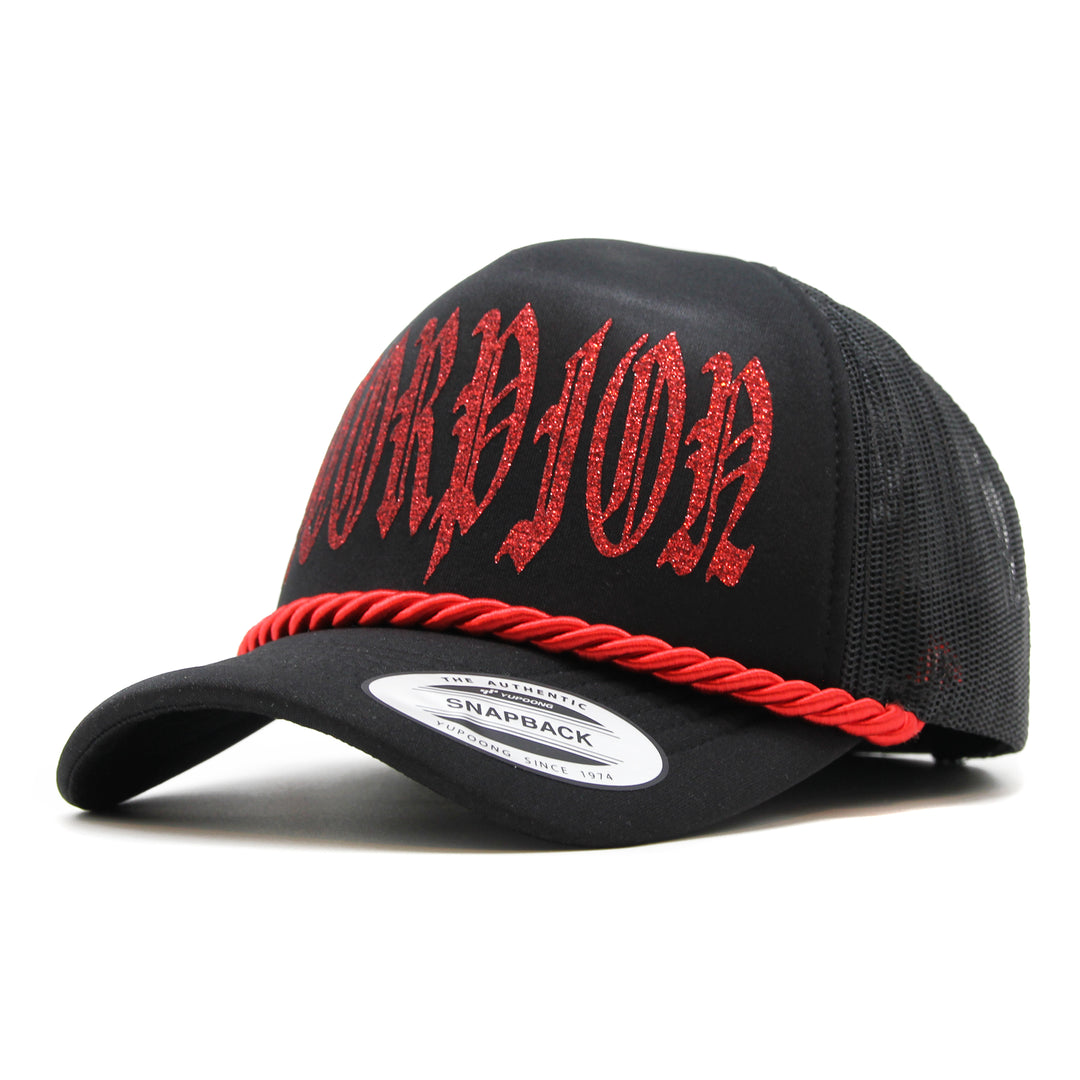 Vlizada Glitter Scorpion Rope cap black/red