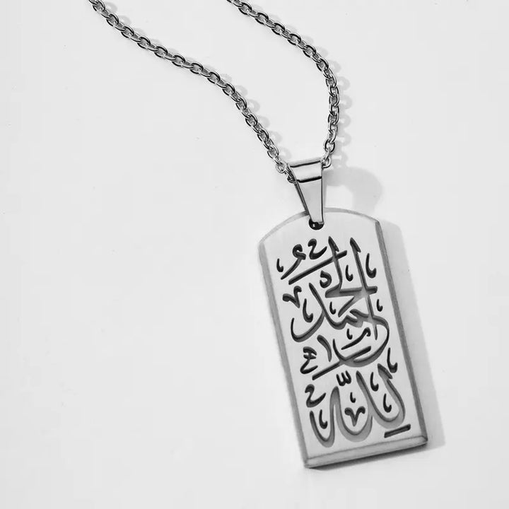 Shahada Chain Pendant Necklace steel