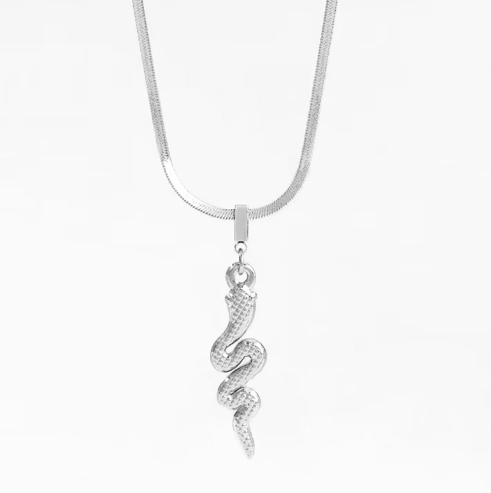 Snake Chain Pendant Necklace steel