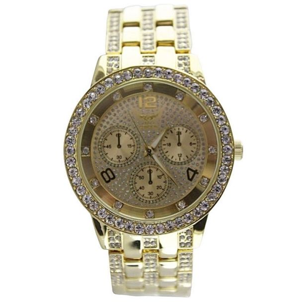 NY London Round Metal Bracelet Watch gold