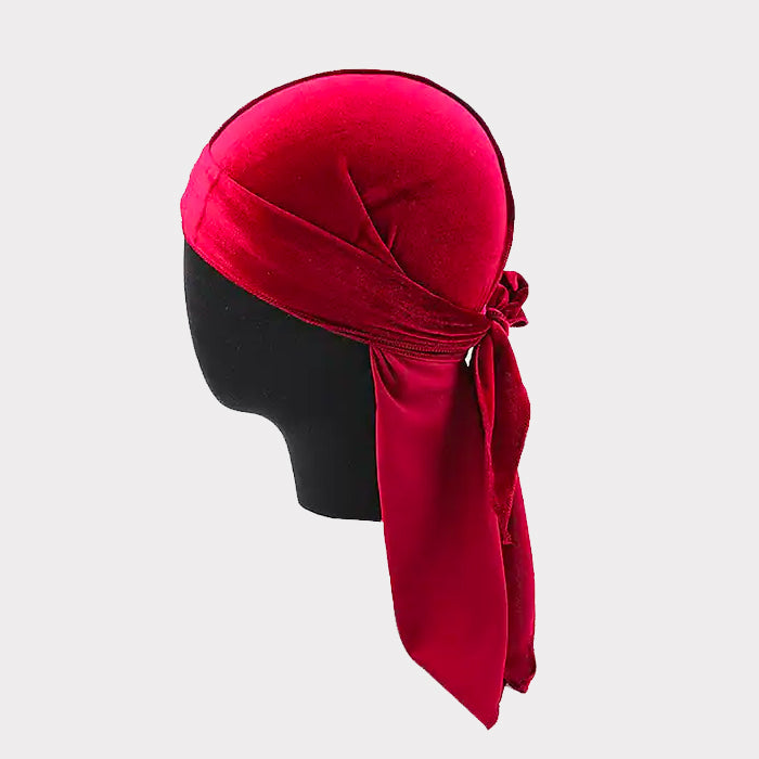 Luxury Velvet Du-Rag wine red - Shop-Tetuan