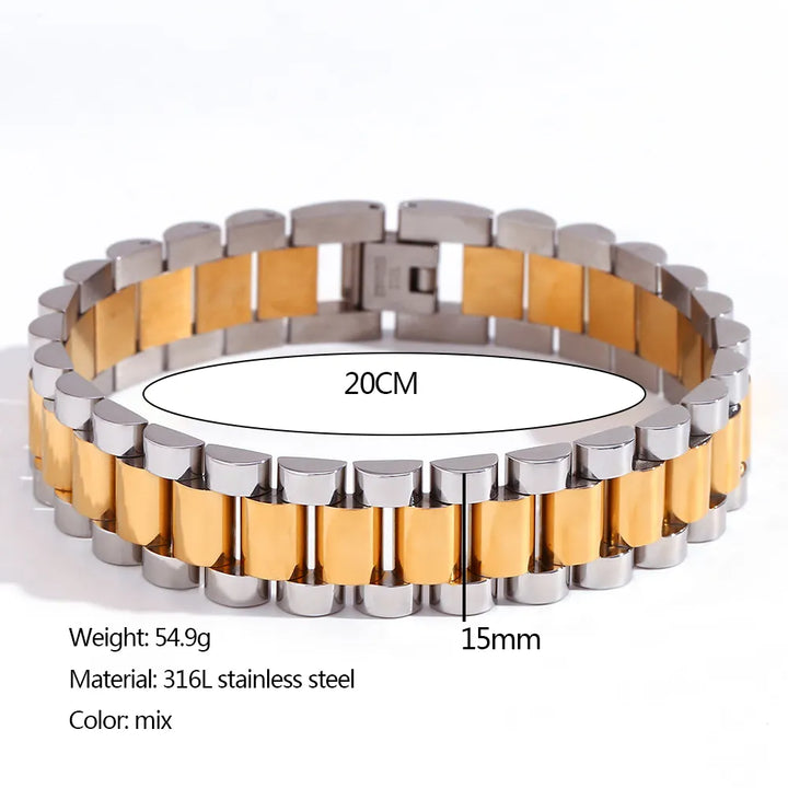 Watch Strap Bracelet gold/steel