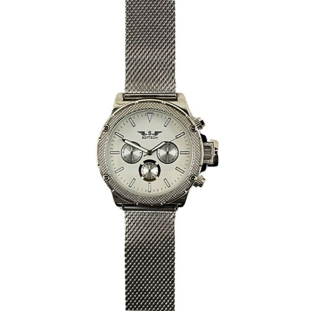 Softech Round Mesh Bracelet Watch silver/silver