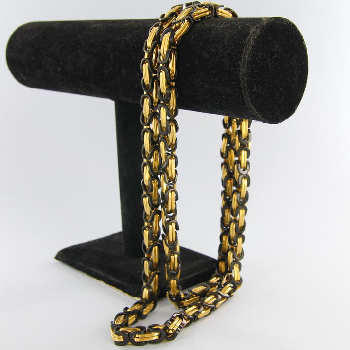 Oval U Link chain Necklace stainless steel gold/black - Shop-Tetuan