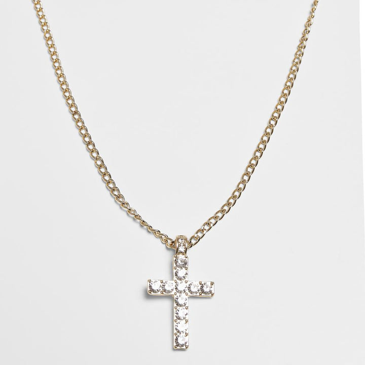 Urban Classics Diamond Cross Necklace gold - Shop-Tetuan