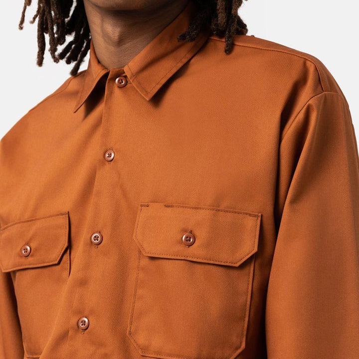 Dickies Work Shirt Long Sleeve Rec gingerbread - Shop-Tetuan