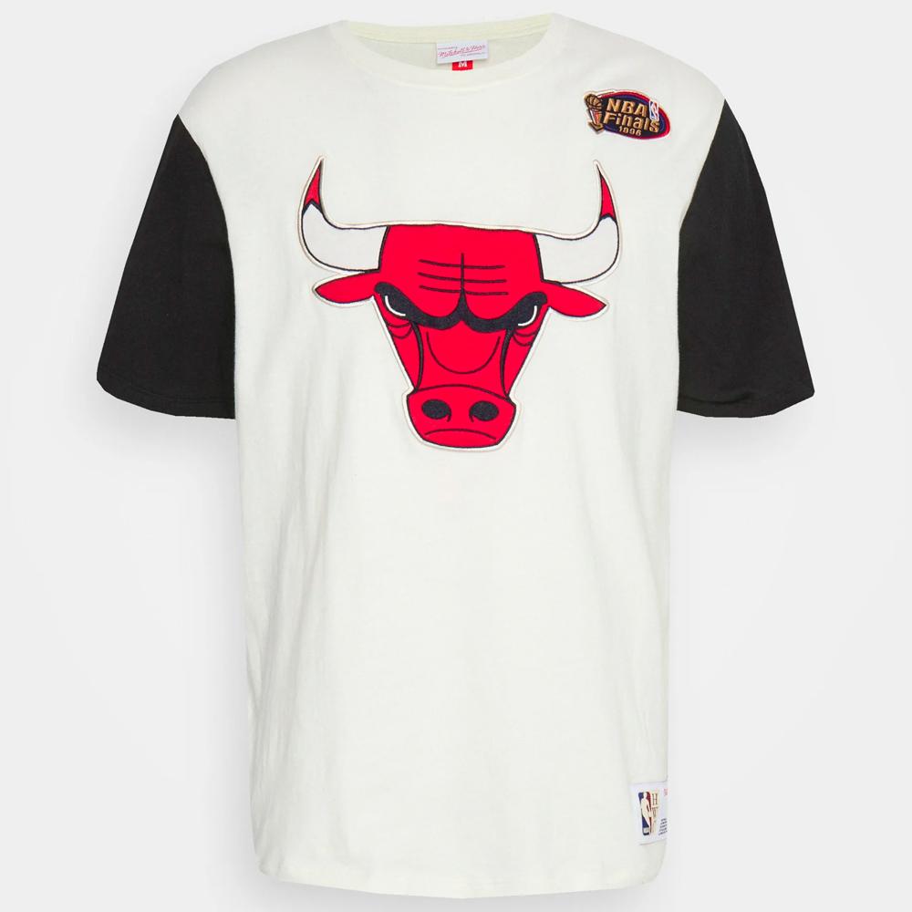 Mitchell & Ness Color Blocked S/S tee C Bulls cream - Shop-Tetuan